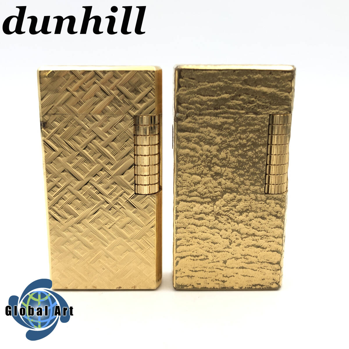 ★E03765/dunhill ダンヒル/ガスライター/ゴールド/まとめて/計2点セット/火花OK含_画像1