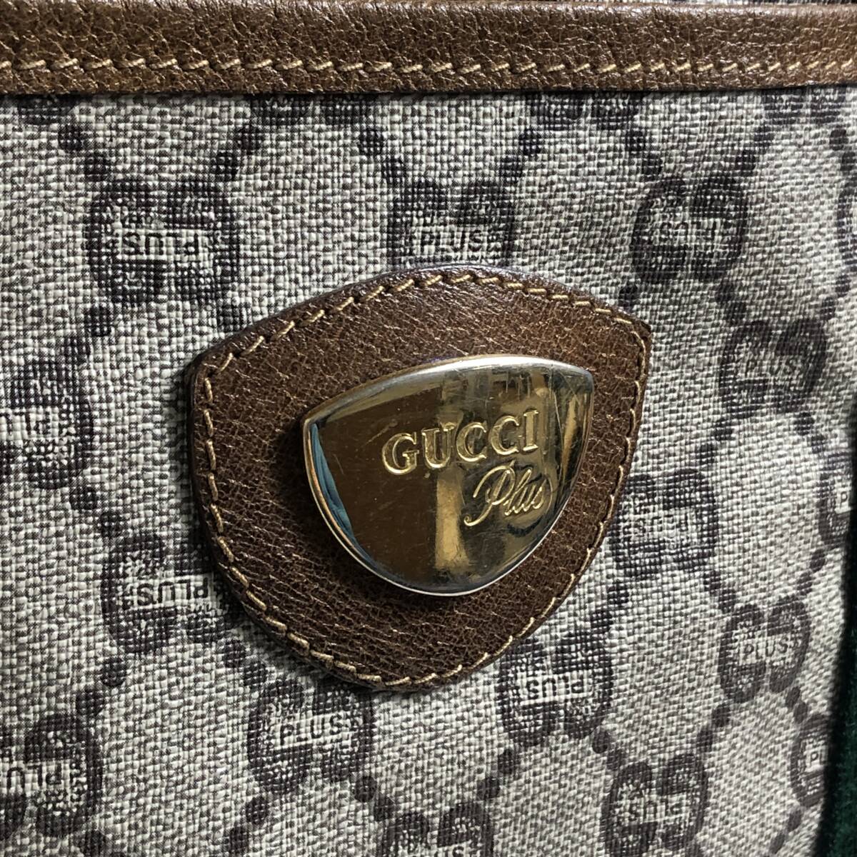 ●3D421/GUCCI グッチ/グッチプラス/ボストンバッグ/旅行バッグ/GGスプリーム/シェリーライン/ロゴ/ゴールド金具/ブラウン_画像6