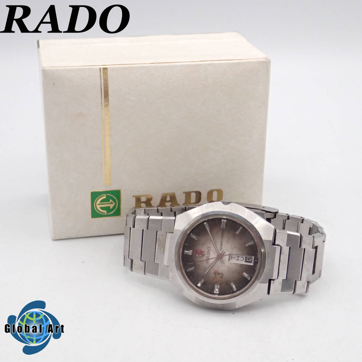 え04123/RADO ラドー/ゴールデンホース3/自動巻/メンズ腕時計/カットガラス/文字盤 ブラウン/箱付_画像1