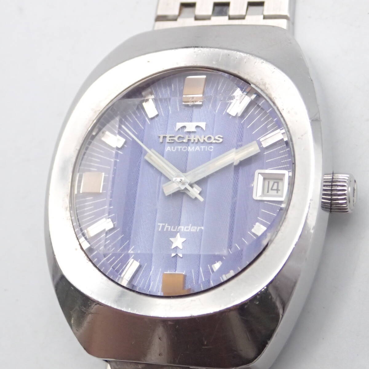 e04128/TECHNOS Tecnos / Thunder / самозаводящиеся часы / мужские наручные часы / не пропускающее стекло / циферблат оттенок голубого 