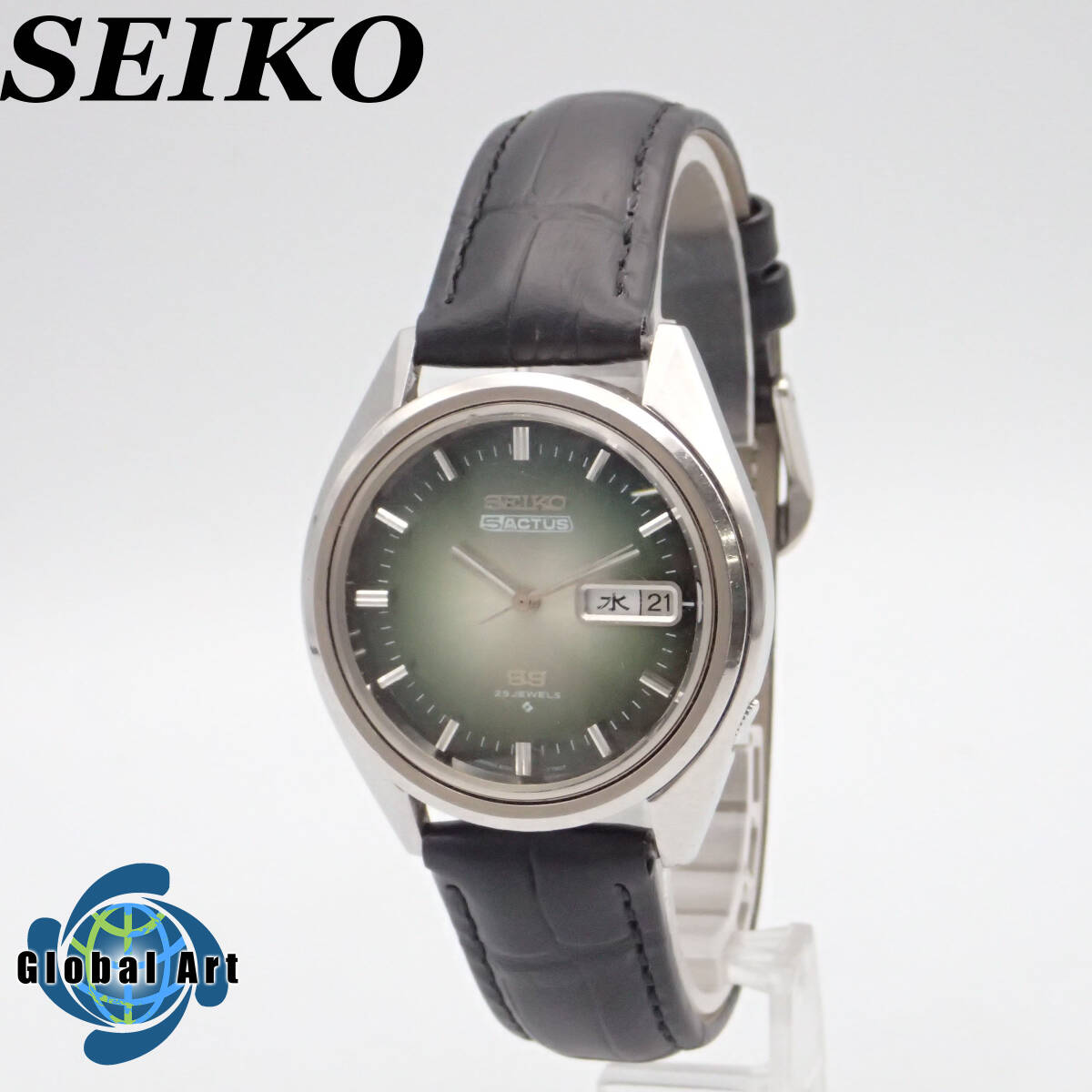 え04060/SEIKO セイコー/5アクタス/SS/自動巻/メンズ腕時計/25石/文字盤 グリーン/6106-7510_画像1