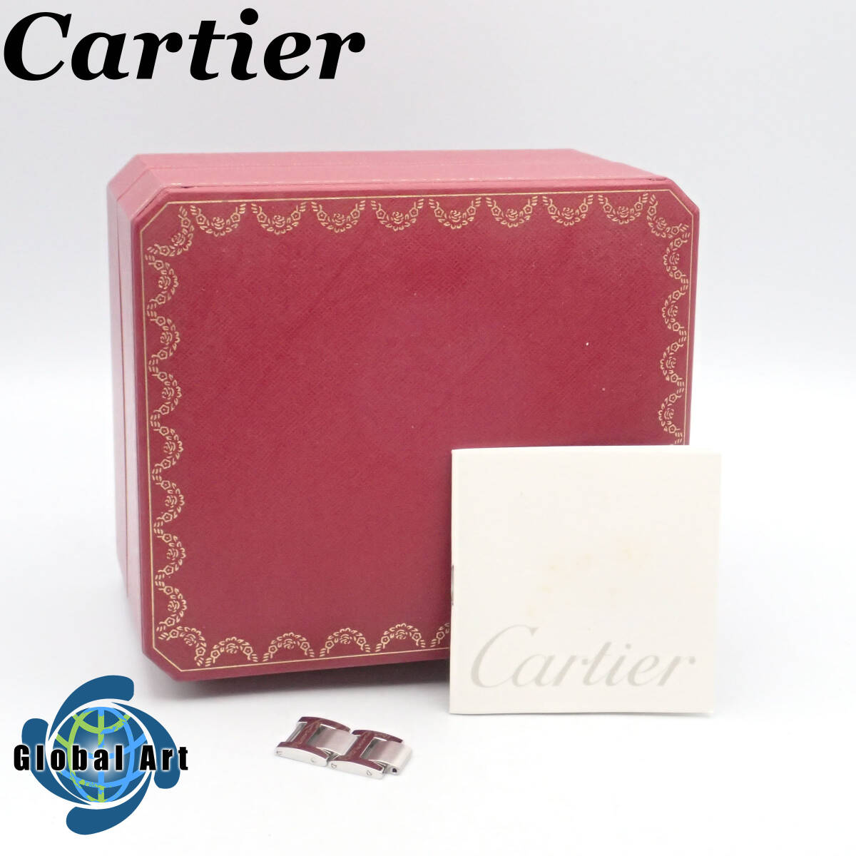 え01999/Cartier カルティエ/時計箱/純正/外箱のみ/空箱/レッド/取扱説明書・コマ付の画像1