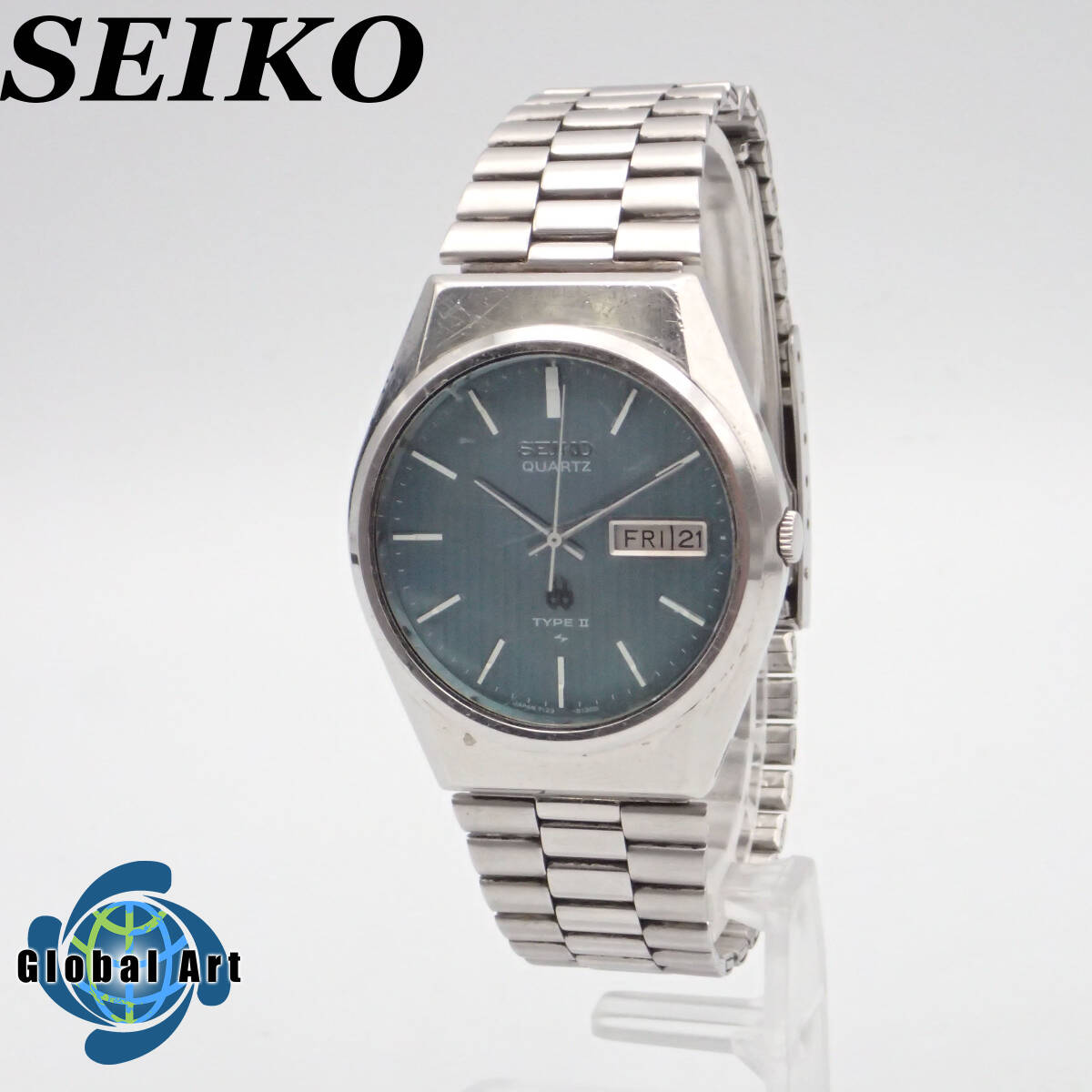 え04091/SEIKO セイコー/タイプ2/クオーツ/メンズ腕時計/文字盤 ブルー/7123-8100_画像1