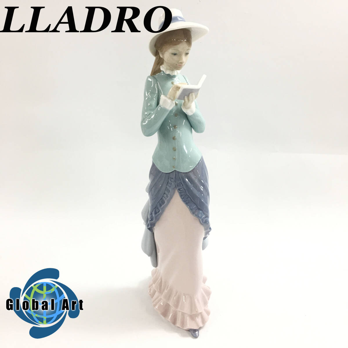 *E04413[ прекрасный товар ]LLADRO Lladro /figyu Lynn / чтение делать . женщина / высота примерно 36.5.