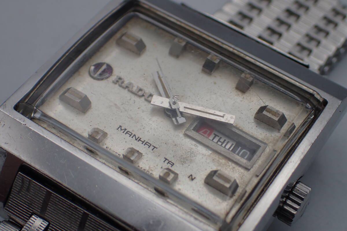 え03501/RADO ラドー/マンハッタン/自動巻/メンズ腕時計/文字盤 シルバーの画像10