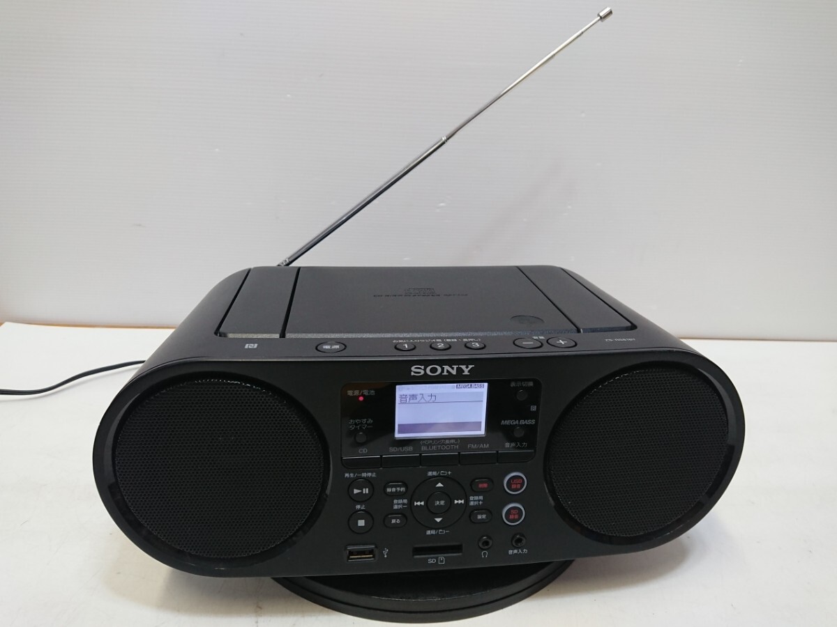 管理1105 SONY ソニー パーソナルオーディオシステム ZS-RS81BT ラジオ CD ラジカセ 通電確認済み ジャンク_画像1