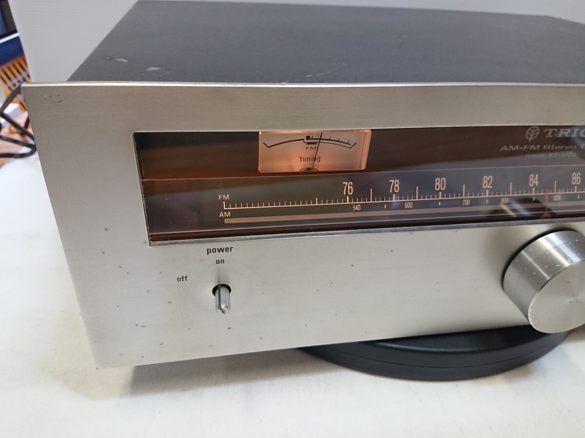 管理0902 TRIO トリオ AM-FM STEREO TUNER KT-3100 チューナー 通電確認済み ジャンク