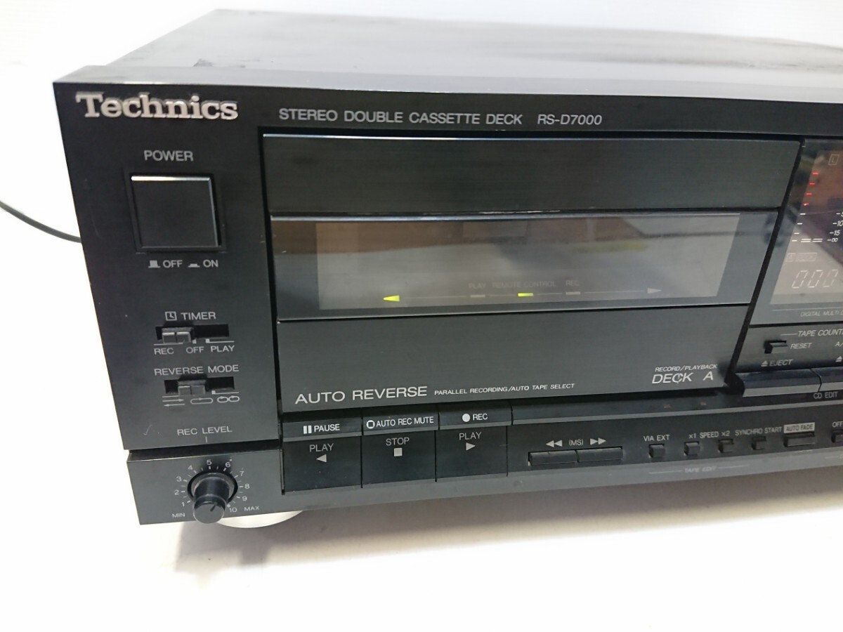 管理1025 Technics テクニクス ステレオ ダブル カセットデッキ RS-D7000 動作確認済み 現状品_画像2