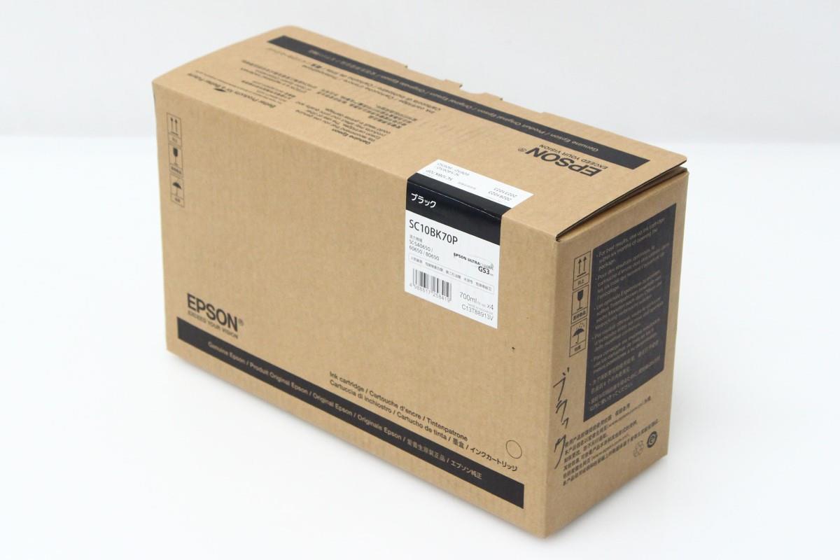 未使用品｜エプソン SC10BK70P ブラック 純正インクカートリッジ 700ml 4個セット πH3979-2G13