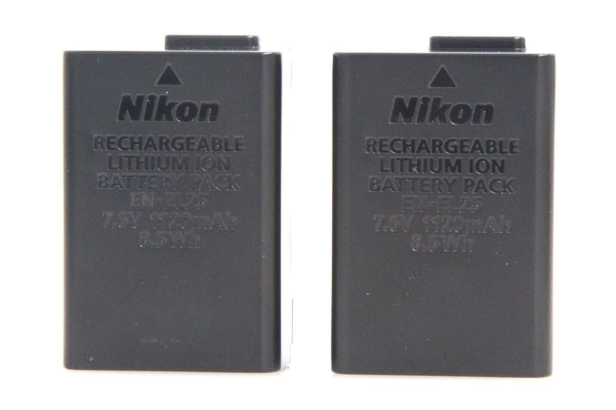 極美品｜ニコン EN-EL25 Li-ionリチャージャブルバッテリー 2個セット CA01-A7500-2D2F Nikon 充電電池パック Z 50 Z 30 Z fc 長時間使用の画像3