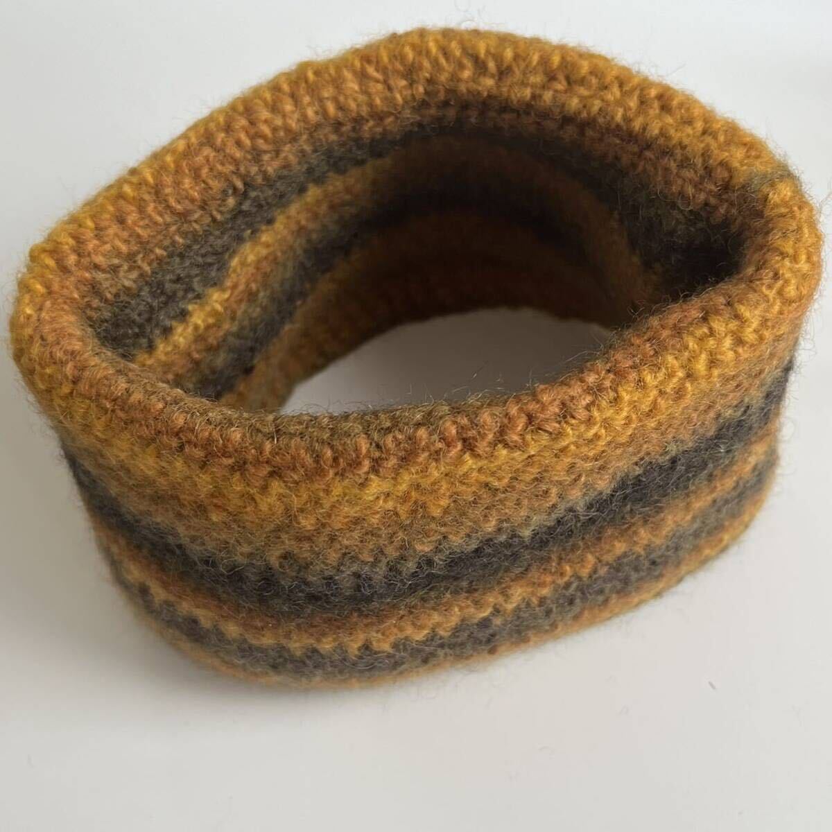  beautiful goods once use wool 100% snood hand made gradation o-tam color liking . person child size 