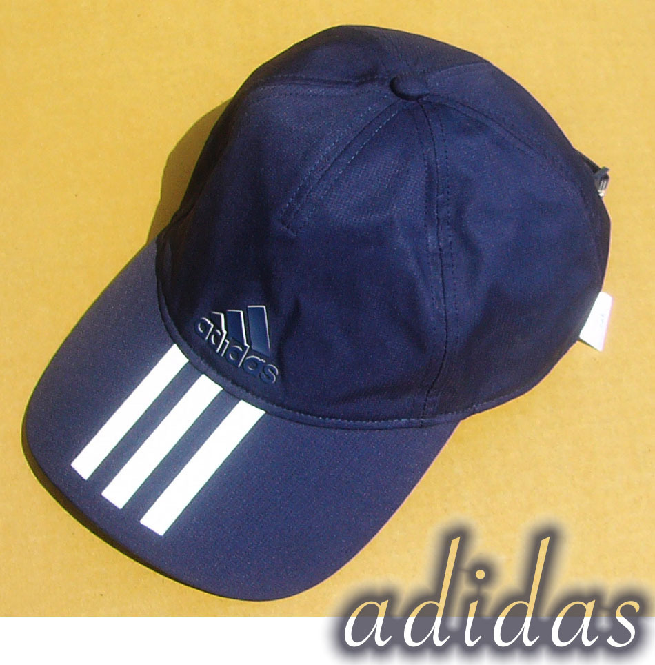 即決■adidas■軽食するタイミングにネイビーホワイトcap■■古着_画像1