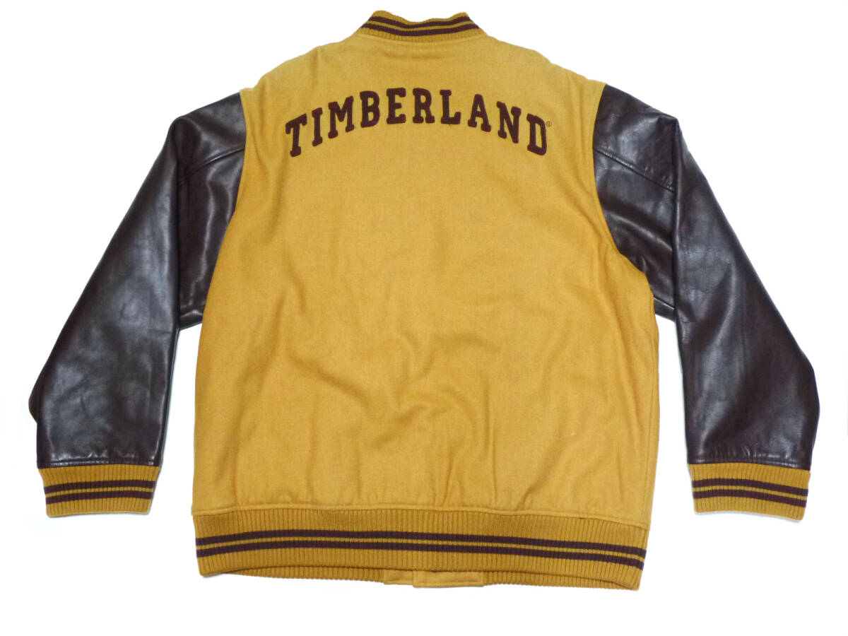 Timberland ティンバーランド 袖革 レザー ウール スタジャン アワードジャケット XXL_画像2