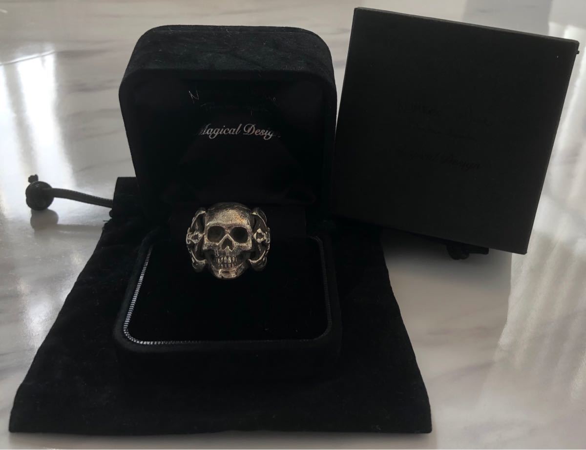  очень редкий редкий обычная цена 54600 иен NUMBER NINE × Magical Design Skull to соперник кольцо 17 номер серебряный 950 Number Nine magical дизайн 