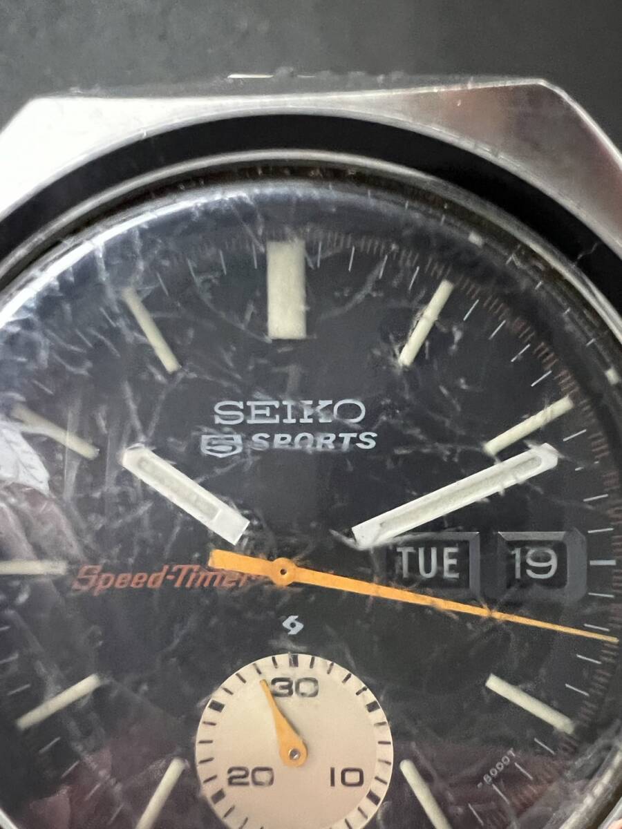 SEIKO 6139-8002 5sports speed-timer デイデイト クロノグラフ 自動巻き 腕時計 スピードタイマー 稼働 難アリ ジャンクの画像3