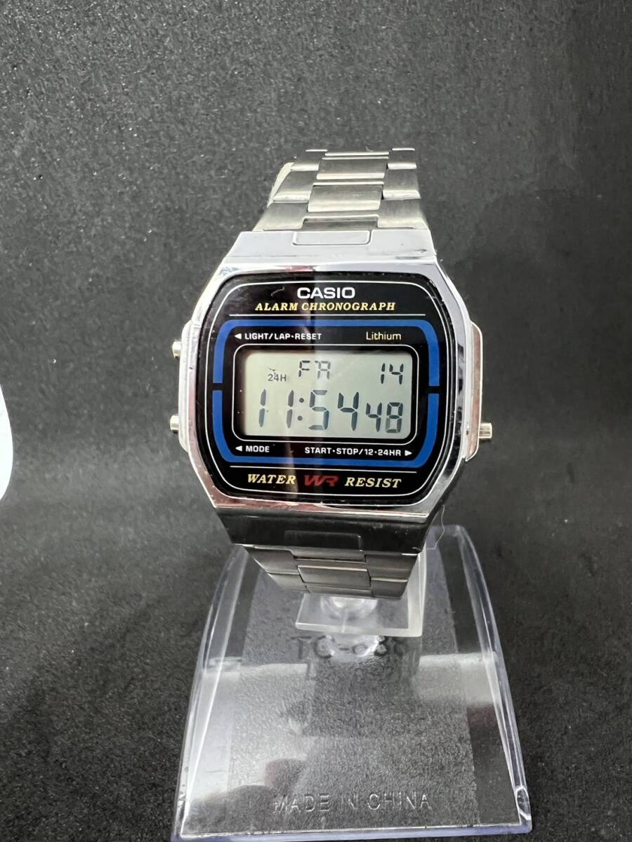 CASIO カシオ A164W WATER WR RESIST アラーム クロノグラフ クオーツ デジタル 腕時計 稼働品の画像1