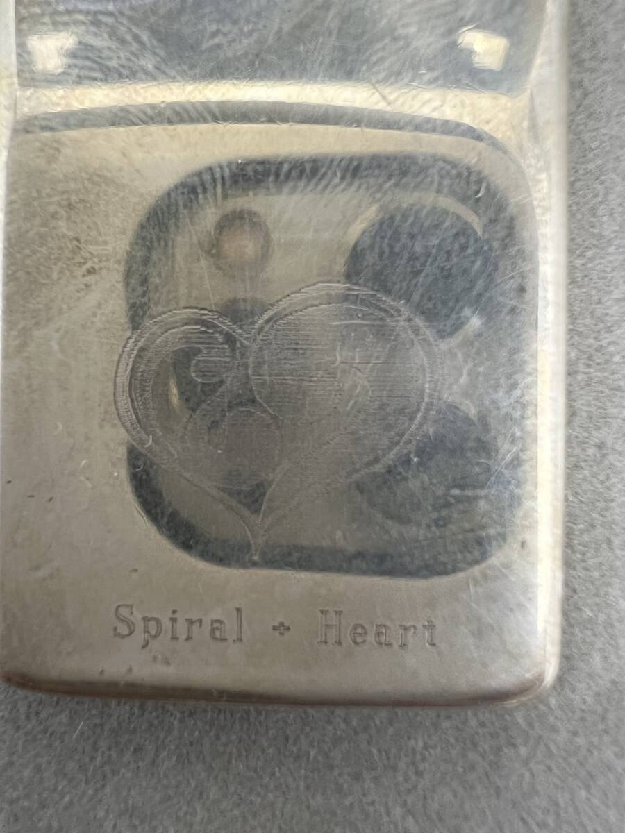 ZIPPO ジッポ ライター STERLING 2001 Spiral Heart スターリング シルバー ジャンクの画像3