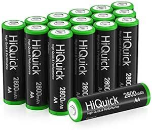 HiQuick 充電池 単3形 16本セット 単三電池充電式 大容量2800mah 充電電池 定出力1.2V ニッケル水素電池 約_画像1