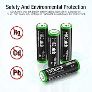 HiQuick 充電池 単3形 16本セット 単三電池充電式 大容量2800mah 充電電池 定出力1.2V ニッケル水素電池 約_画像6