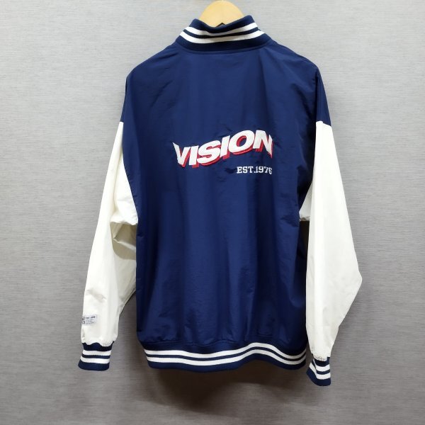 Z740 VISION STREET WEAR ヴィジョンストリートウェア ハーフボタン ナイロン ブルー ホワイト ジャケット アクティブ メンズ サイズ L_画像6