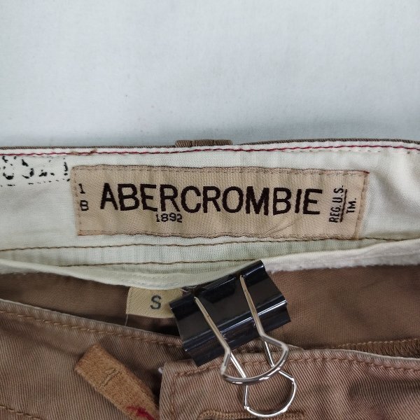 D509 ABERCROMBIE&FITCH アバクロンビー＆フィッチ パンツ S ライトブラウン カーゴポケット ミリタリー ワーク アメカジ A&F 古着の画像6