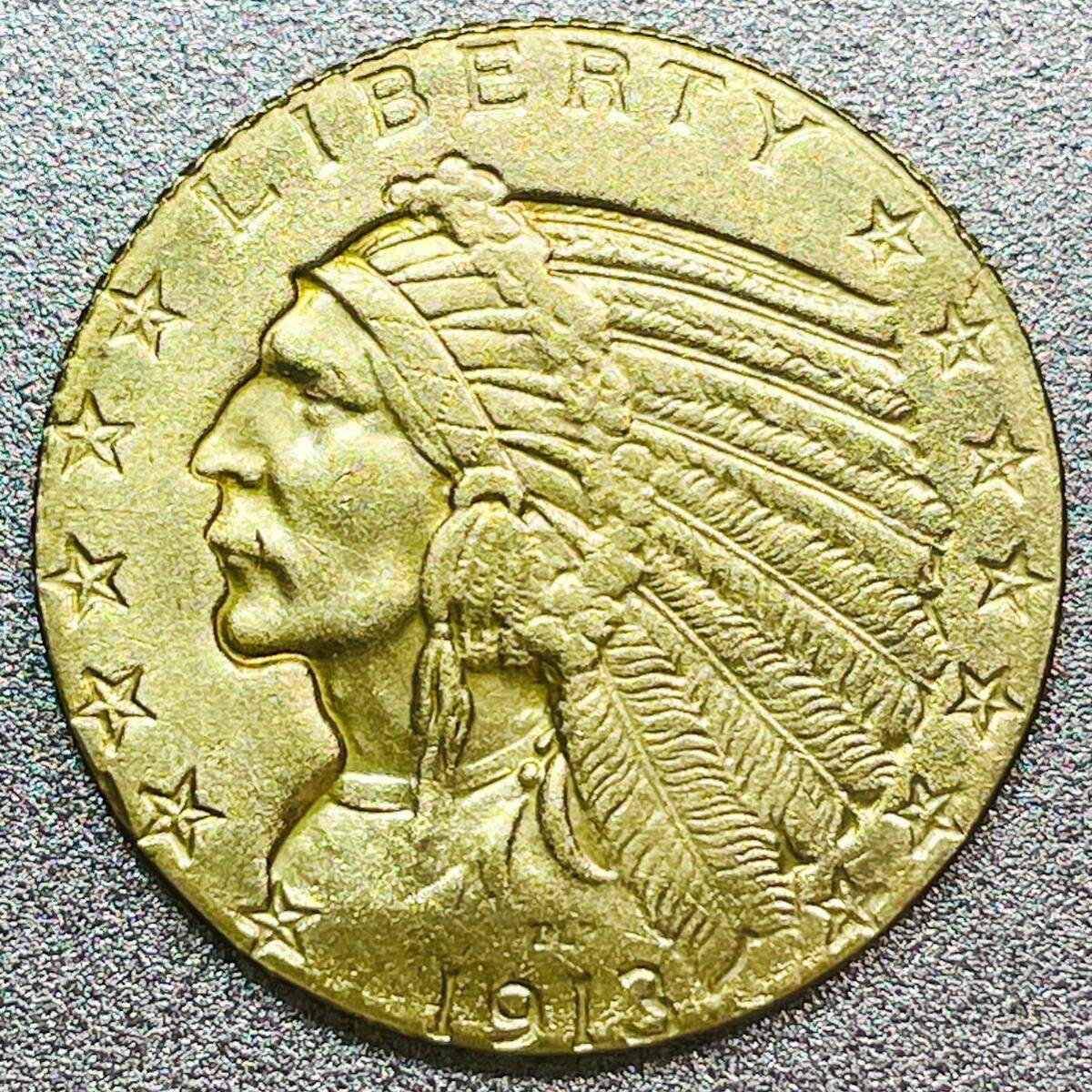 インディアンヘッド 5ドル金貨 1913年　レプリカコイン_画像1