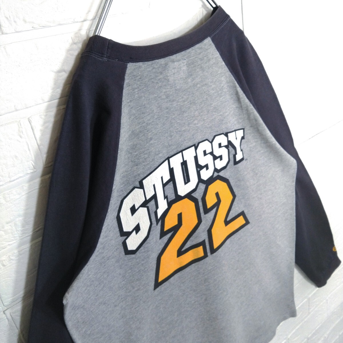 【STUSSY】90s'紺タグ USA製　ラグラン　長袖　ロンT