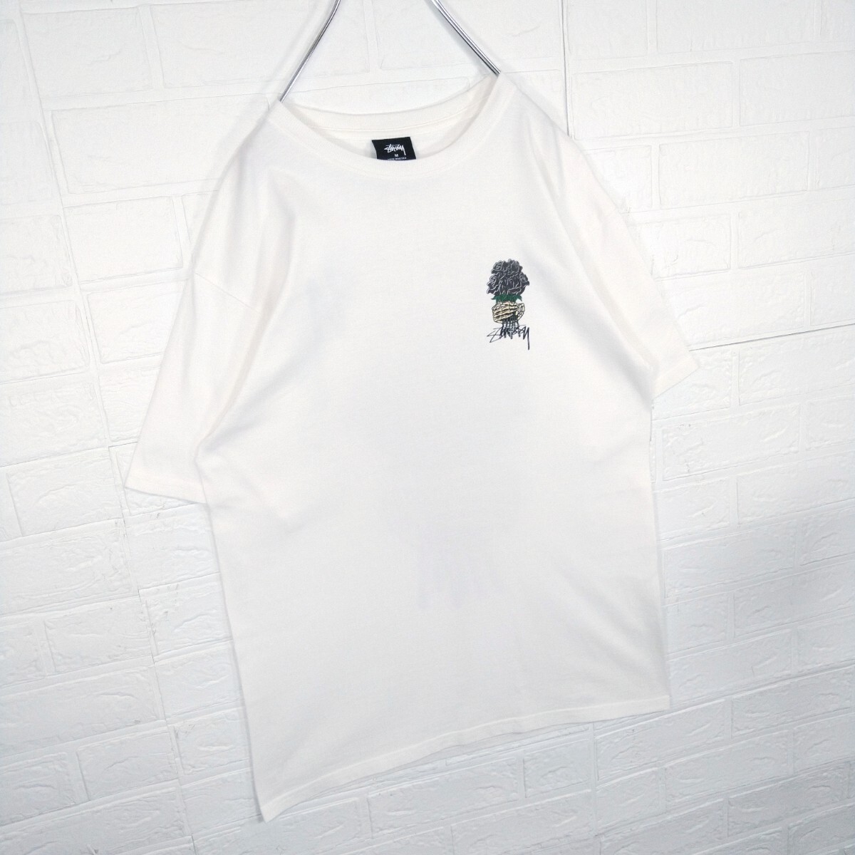 【STUSSY】リフレクター加工　スカルローズ　pigment dye　Tシャツ_画像5