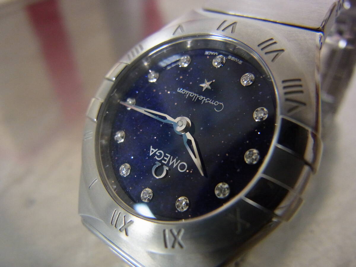 1円～ オメガ/OMEGA コンステレーション マンハッタン 12Pダイヤモンド 131.10.25.60.53.001 アベンチュリン ブルー系 レディース 腕時計 の画像4