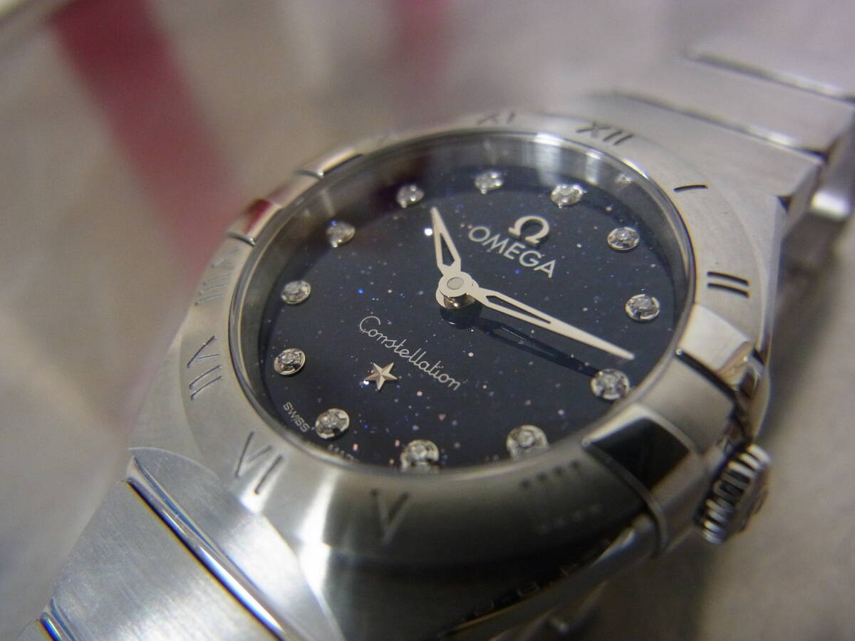 1円～ オメガ/OMEGA コンステレーション マンハッタン 12Pダイヤモンド 131.10.25.60.53.001 アベンチュリン ブルー系 レディース 腕時計 の画像3
