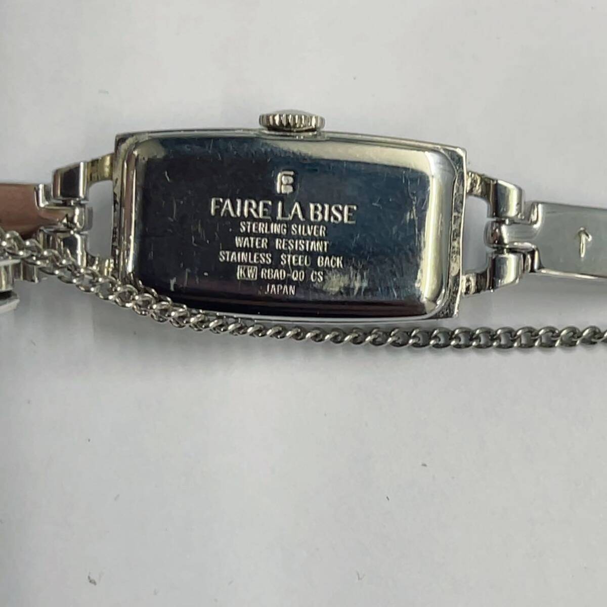 faire la bise フェイルラビーズ レディース腕時計 STERLING SILVER クォーツ KW RBAD-00 黄文字盤 稼働品_画像5