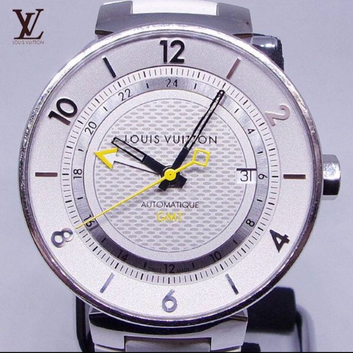 ルイ・ヴィトン タンブール ムーン GMT Q8D31 自動巻き 腕時計 【329875】