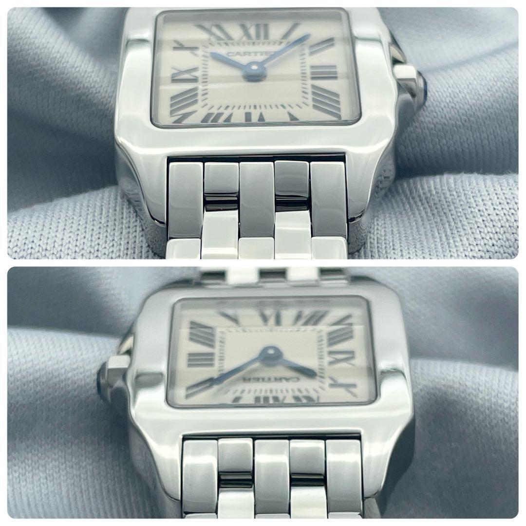 T653 分解整備・磨き済 Cartier カルティエ サントス デュモワゼルSM デュモアゼル 2698 ステンレスケースブレス クォーツ 電池式 腕時計の画像7