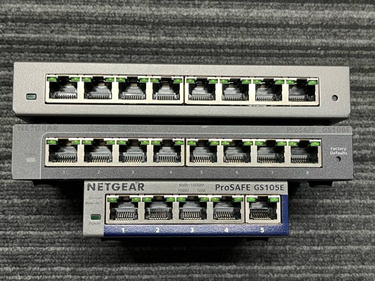 NETGEAR сеть механизм Pro SEFE GS108E 2 шт GS105E 1 шт итого 3 шт. комплект 8 порт 5 порт Giga bit сеть ступица экстремально дешево 99 иен старт 
