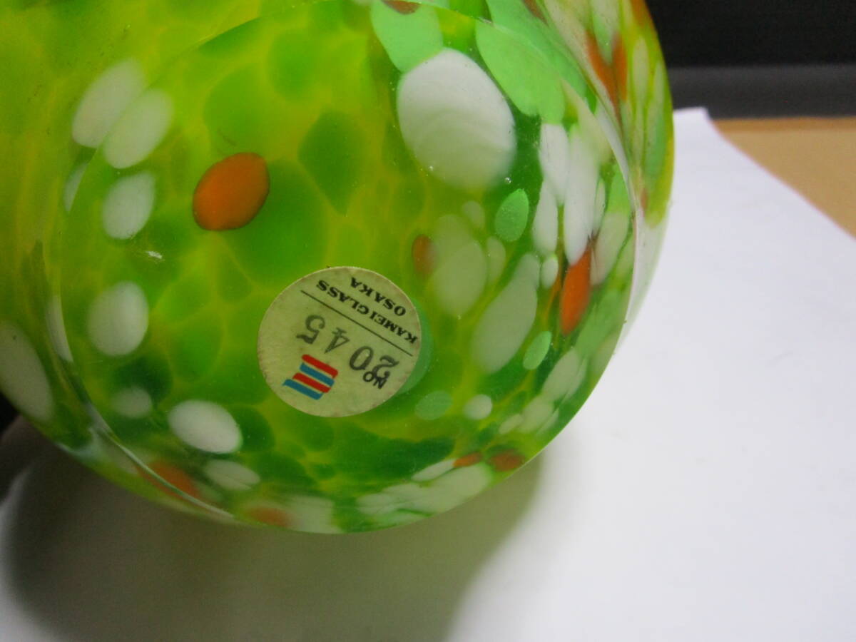 O.80.55～レトロ ガラス製 花瓶 KAMEI GLASS OSAKAの画像4