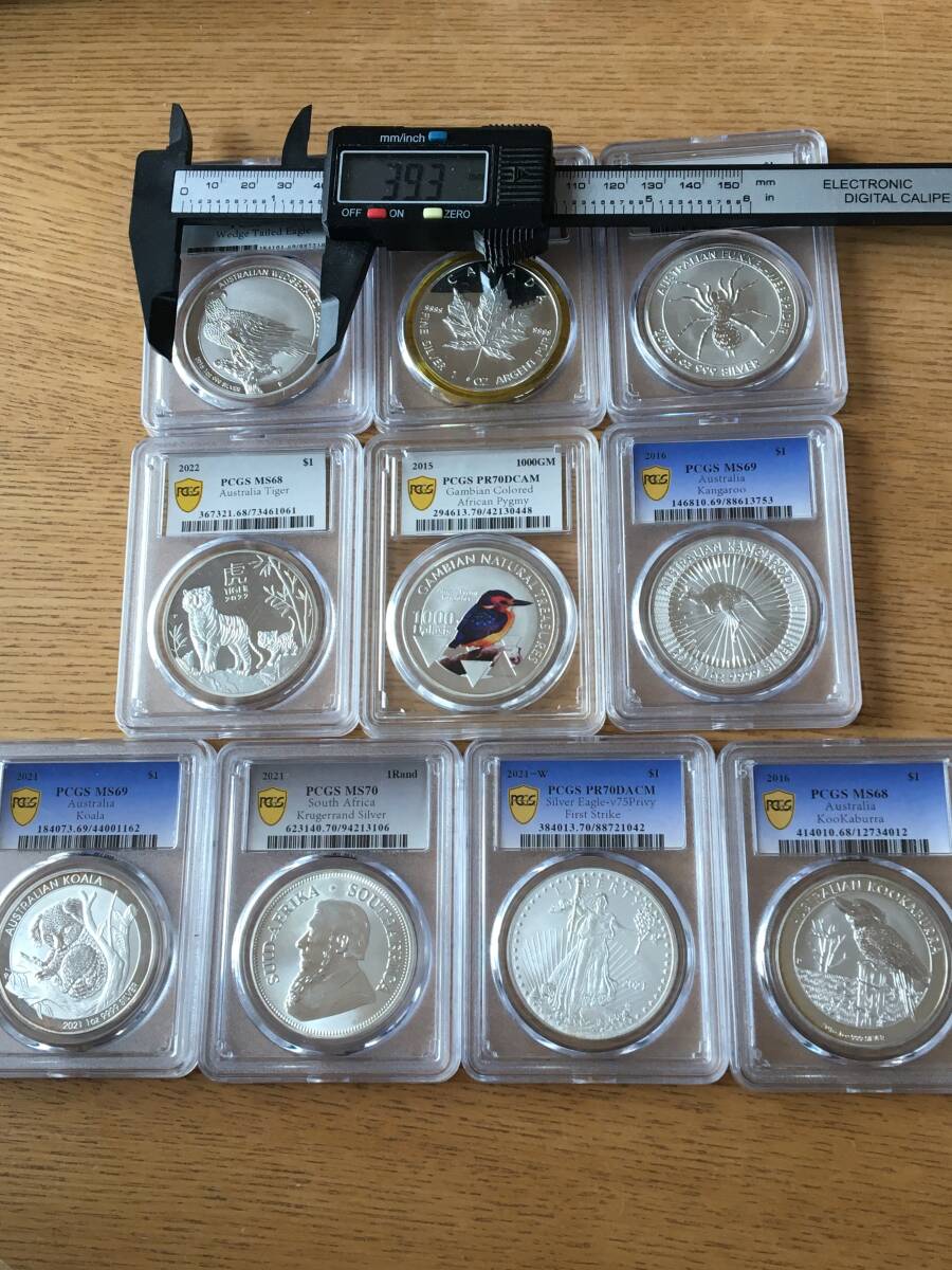 SJ30)収集品③世界記念銀貨コイン、メダル 1オンス 色々 10枚の画像1