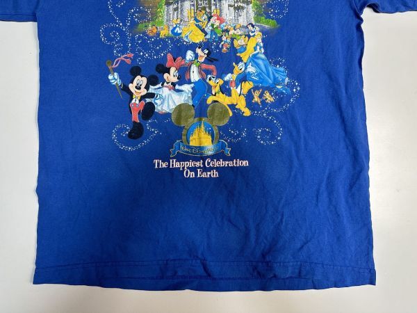 ☆US古着 Disney ディズニー ミッキー キャラクター キャラTシャツ プリント ブルー青【L】コットン       ◆4458◆の画像8