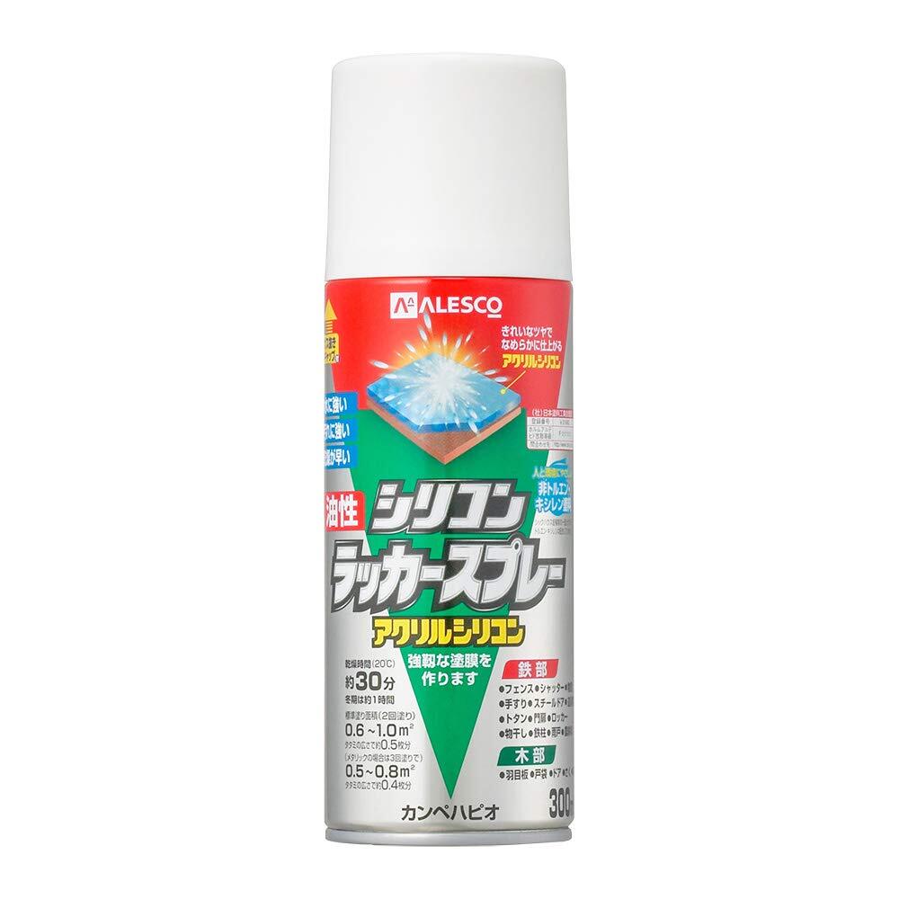 カンペハピオ 塗料 油性 つやあり・つやけし(ラッカー系) ホワイト 300ML 日本製 油性シリコンラッカー 00587644012300_画像1