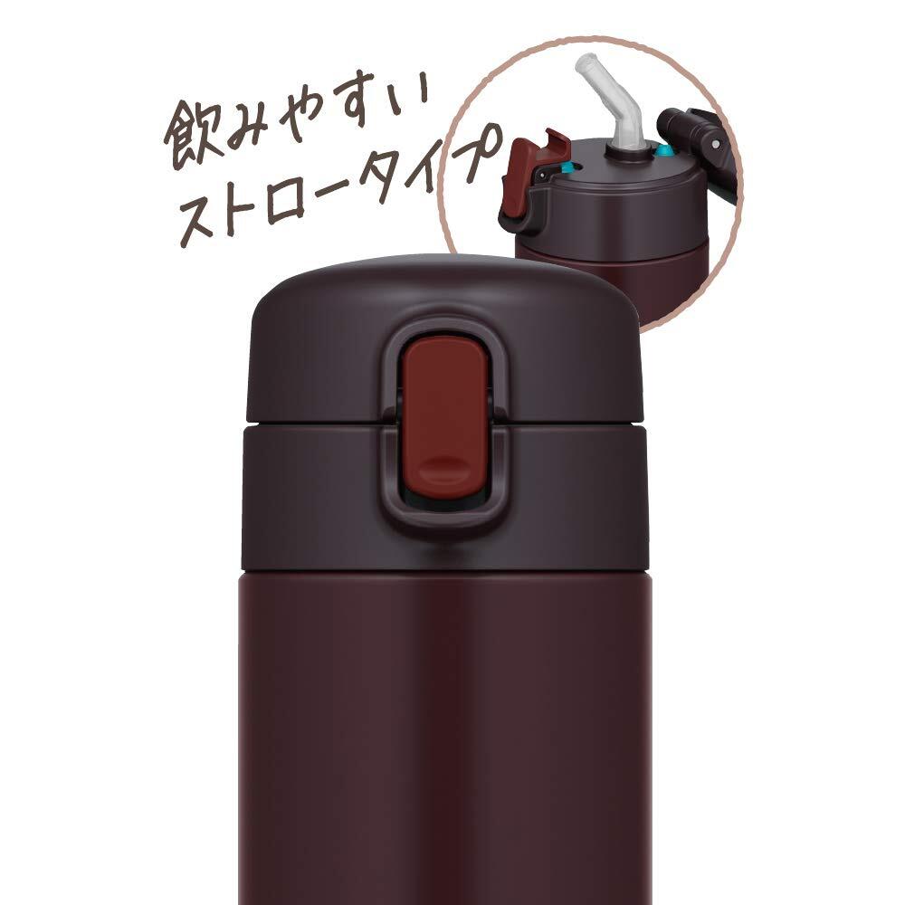 サーモス 水筒 真空断熱ストローボトル 350ml ブラウン 保冷専用 FJM-350 BW_画像4