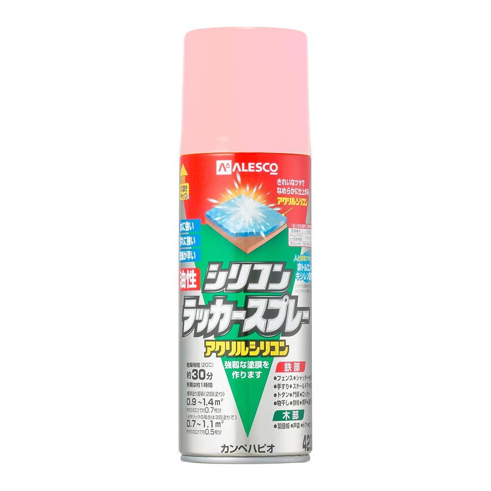 カンペハピオ 塗料 油性 つやあり・つやけし(ラッカー系) ピンク 420ML 日本製 油性シリコンラッカー 00587640832420_画像1