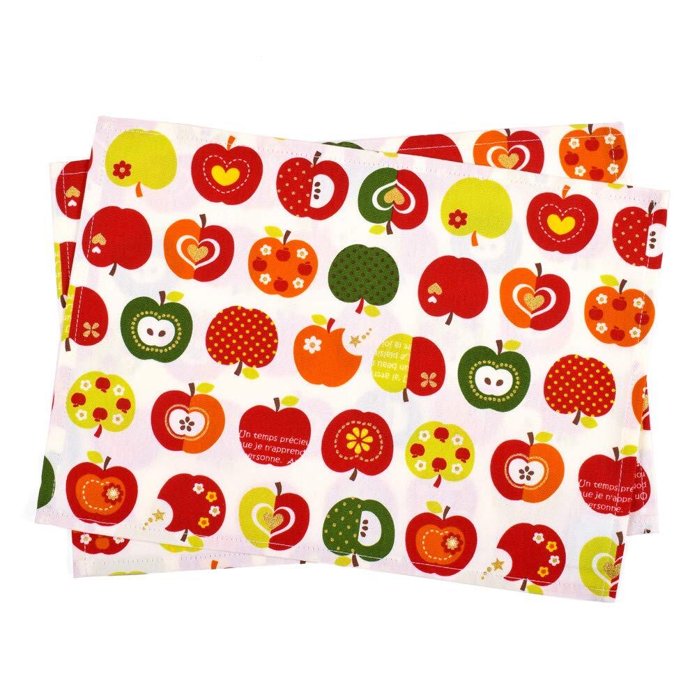 COLORFUL CANDY STYLE ランチョンマット 女の子 子供 布製 おしゃれ 給食 綿 おしゃれリンゴのひみつ(アイボリー) N36_画像1