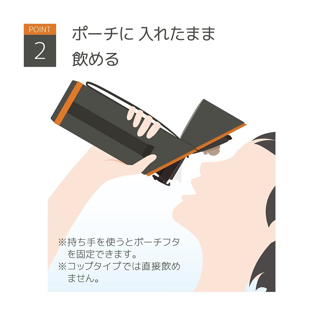 サーモス マイボトルポーチ ストラップ付き 450~600ml用 グレーオレンジ APG-501 GY-OR_画像5