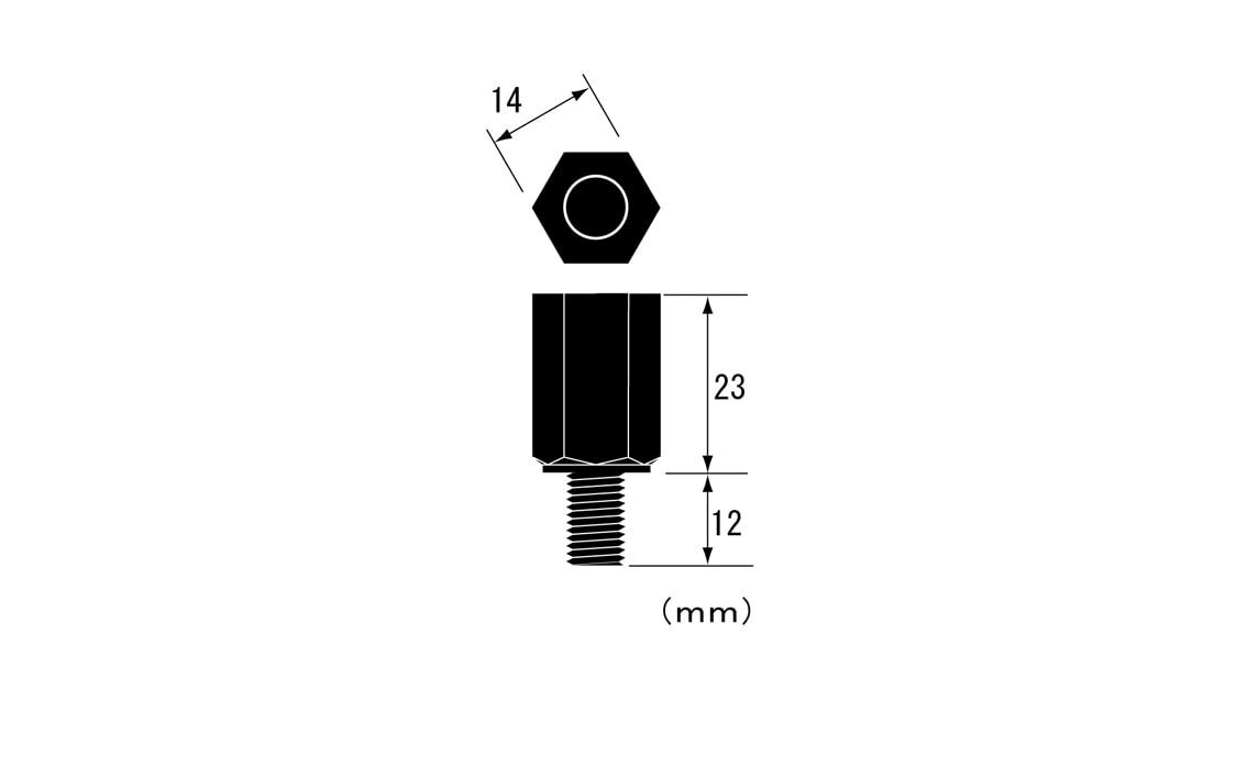 キタコ(KITACO) ミラーアダプターセット MA-14 対辺14mm 10mmスペーサー/10mmスペーサー 黒 0900-505-1014_画像4