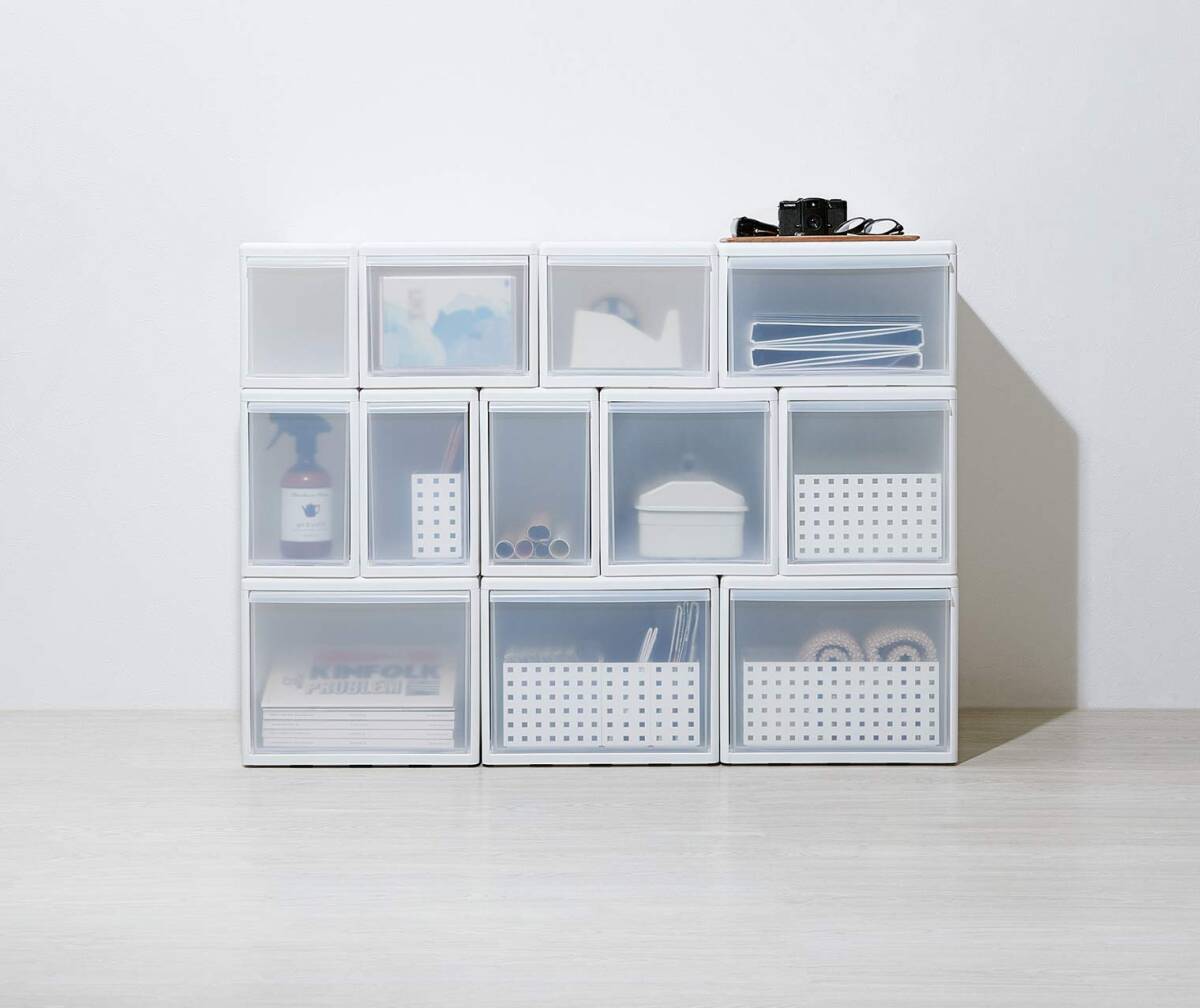  Like ito( like-it ) clothes storage drawer case combination . possible to use storage case wide M white made in Japan MOS-03 inside 