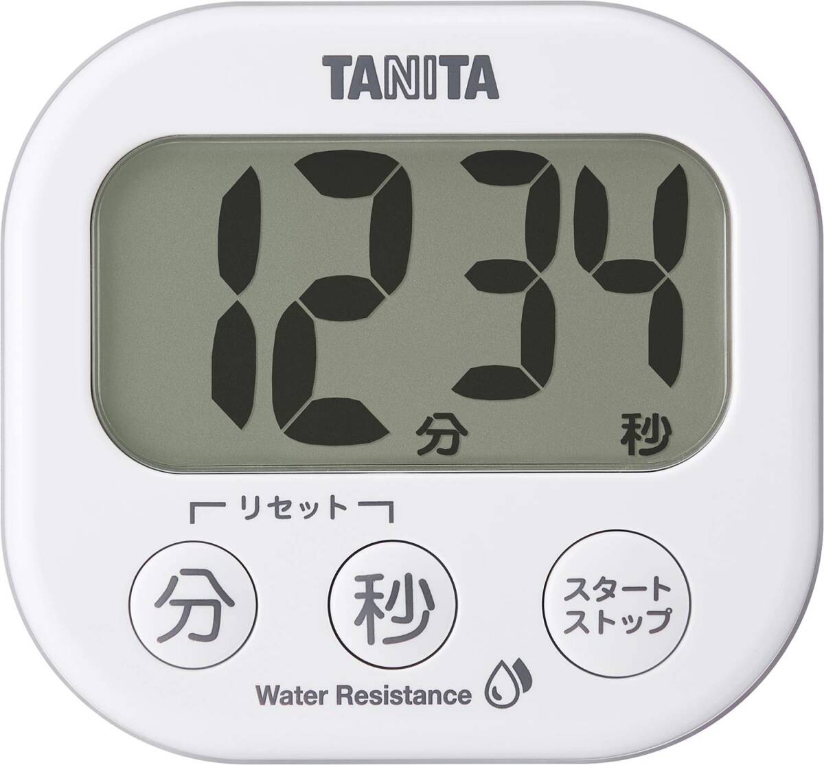 タニタ(Tanita) キッチン 勉強 学習 タイマー 洗える でか見えタイマー ホワイト TD426WH 8.4×7.8×2.2cm_画像1