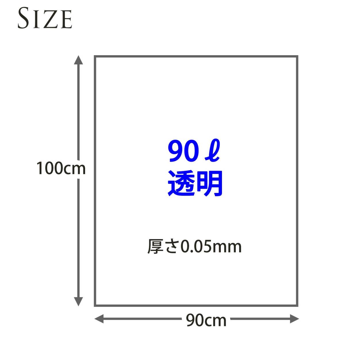 日泉ポリテック(Nissen Polytec) ゴミ袋 ゴミ箱用アクセサリ 透明 90L ダストパック 厚手0.05mm 日本製 10枚入 2個_画像2