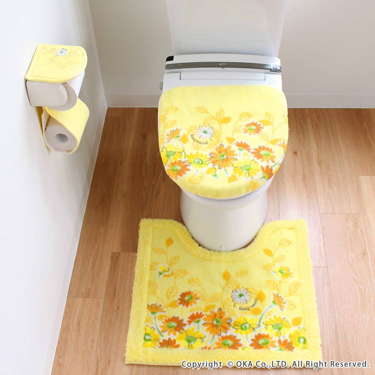 オカ トイレマット デイジーマルシェ 約55×60cm イエロー_画像2