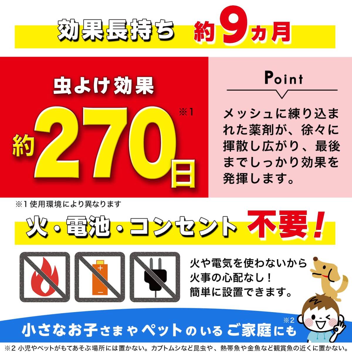 バルサン 虫こないもん 置くだけ 空間虫よけ 270日 室内用 無臭 (ブタ) 電気・電池・火気不要で安全・静か ホワイト 1個_画像3