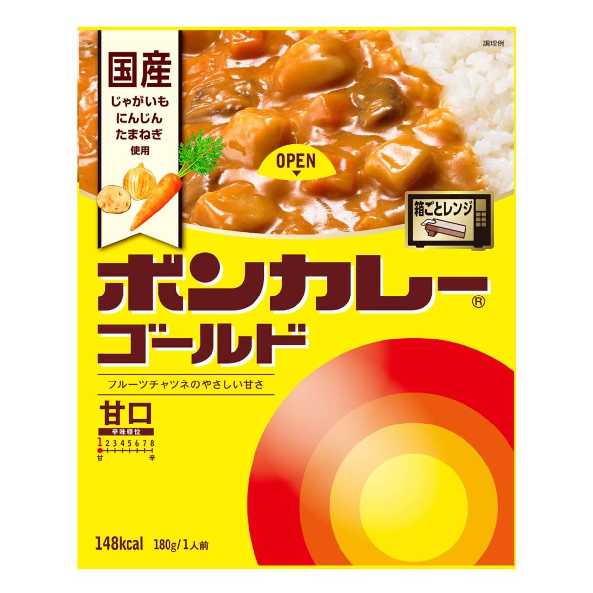 大塚食品 ボンカレーゴールド 甘口 180g×5個 レンジ調理対応_画像1