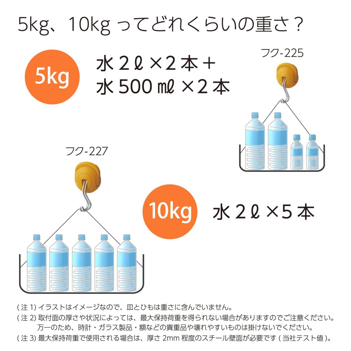 コクヨ 超強力 マグネットフック タフピタ 5kgf 取り外し簡単 オレンジ フク-225YR_画像8